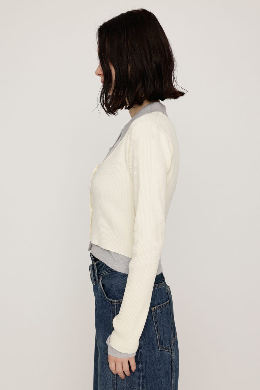【LIMITED ITEM】LAYERED LIKE KNIT トップス IVOY FREE