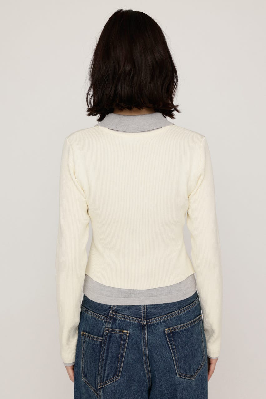 【LIMITED ITEM】LAYERED LIKE KNIT トップス IVOY FREE
