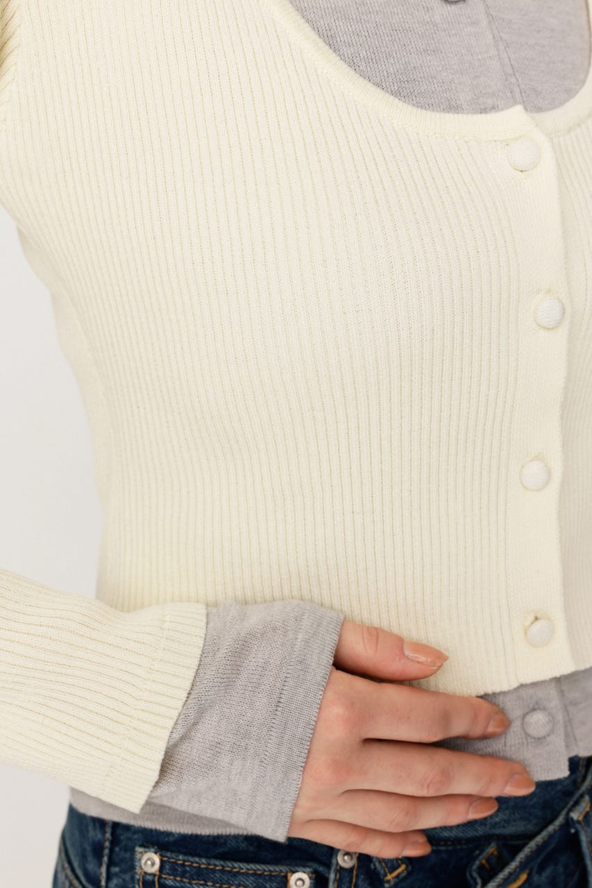 【LIMITED ITEM】LAYERED LIKE KNIT トップス IVOY FREE