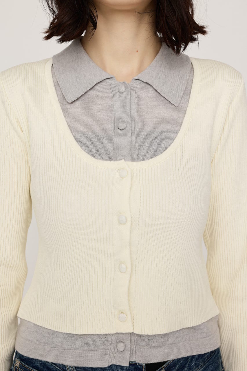 【LIMITED ITEM】LAYERED LIKE KNIT トップス IVOY FREE