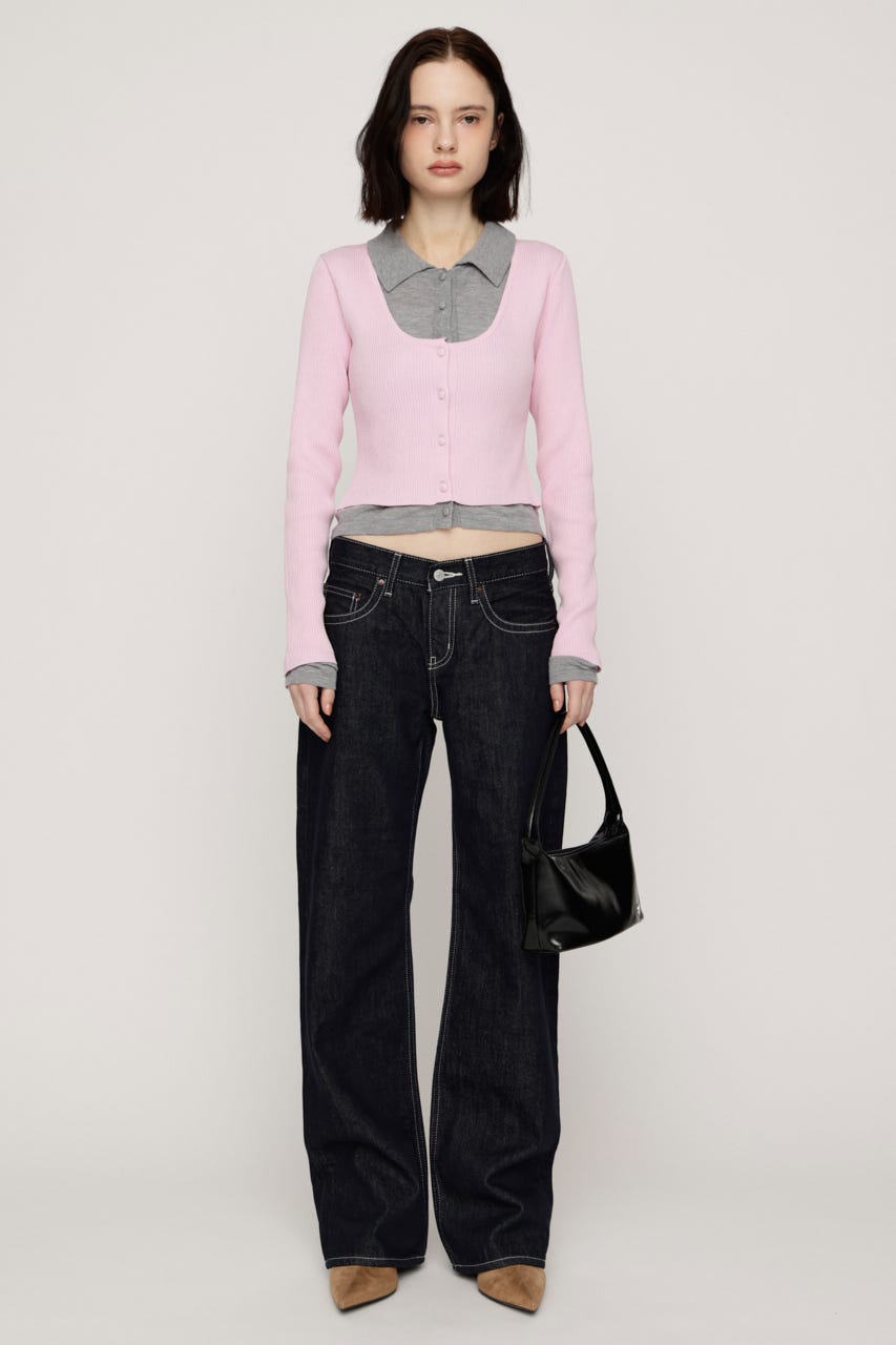 【LIMITED ITEM】LAYERED LIKE KNIT トップス L/PNK FREE