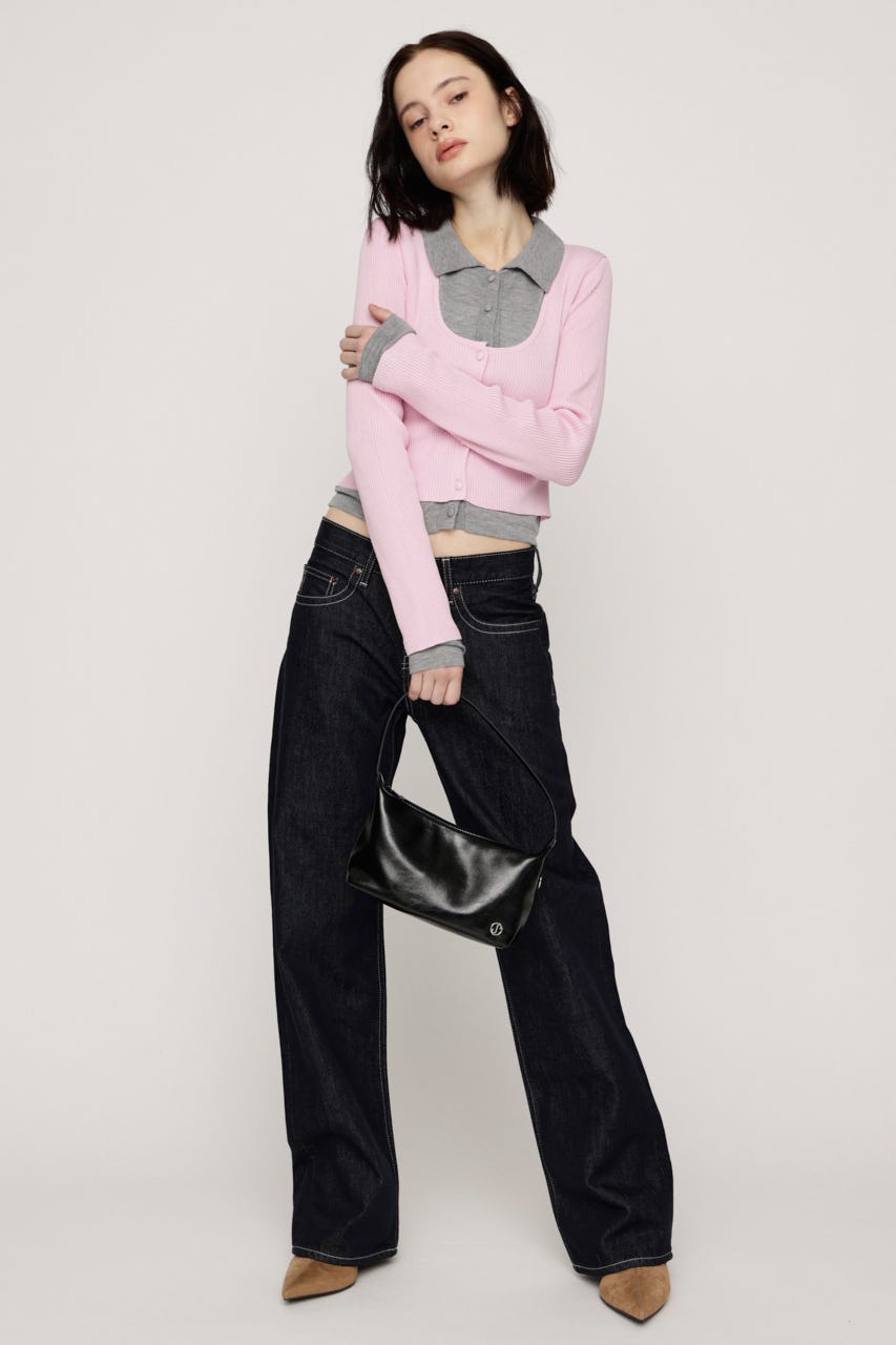 【LIMITED ITEM】LAYERED LIKE KNIT トップス L/PNK FREE