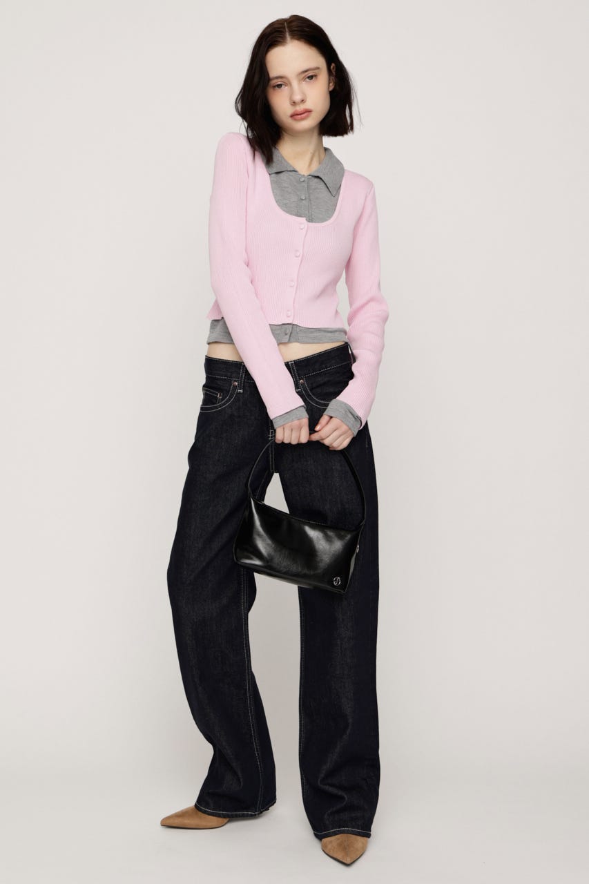 【LIMITED ITEM】LAYERED LIKE KNIT トップス L/PNK FREE