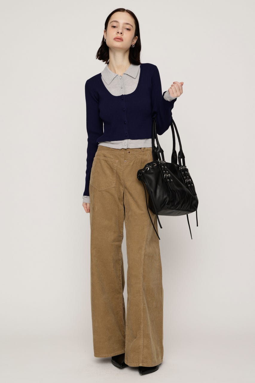 【LIMITED ITEM】LAYERED LIKE KNIT トップス NVY FREE