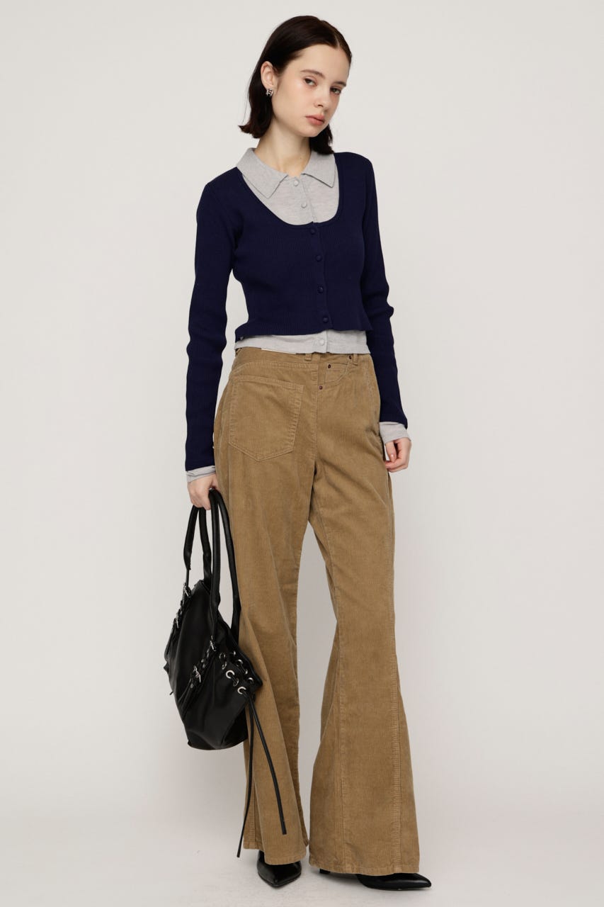 【LIMITED ITEM】LAYERED LIKE KNIT トップス NVY FREE