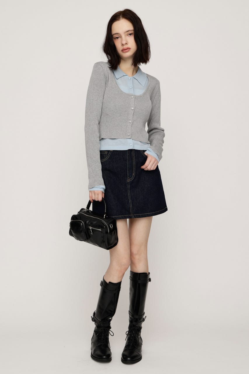 【LIMITED ITEM】LAYERED LIKE KNIT トップス T.GRY FREE