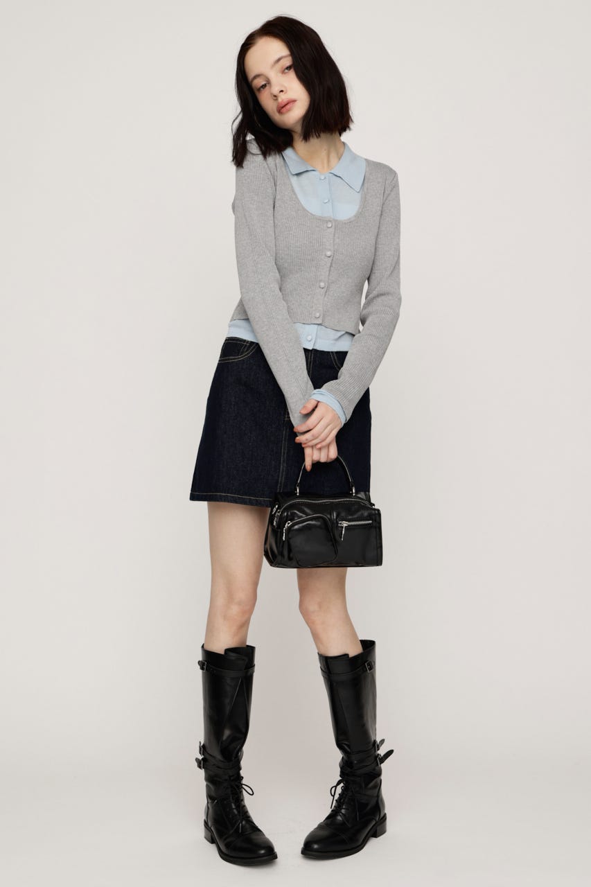 【LIMITED ITEM】LAYERED LIKE KNIT トップス T.GRY FREE