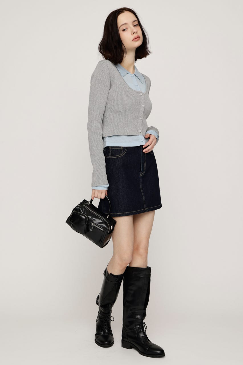 【LIMITED ITEM】LAYERED LIKE KNIT トップス T.GRY FREE