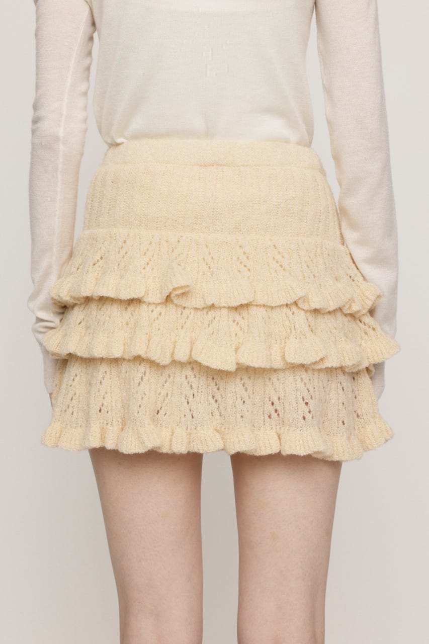BOUCLE FRILLED ショートスカート IVOY FREE