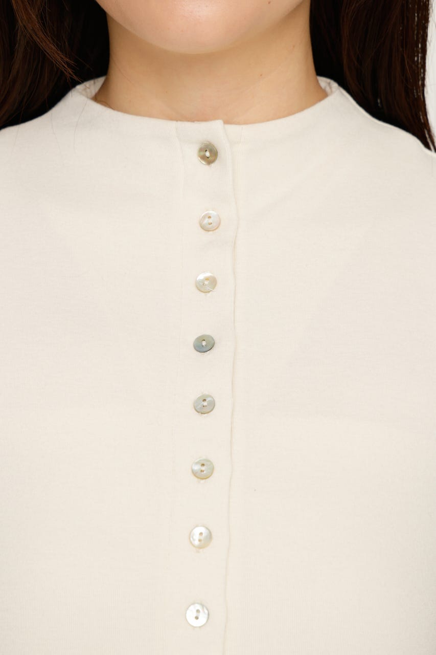 BUTTON LINE CAP S／L トップス IVOY FREE