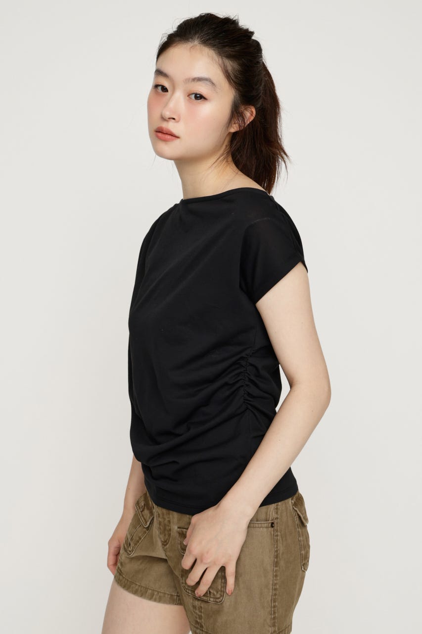 DEFORMED DRAPE トップス BLK FREE