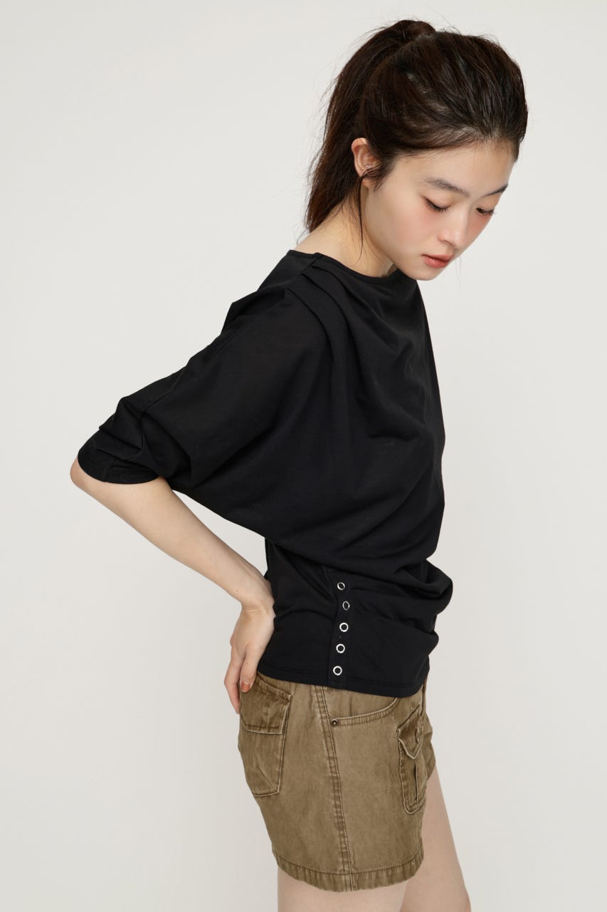 DEFORMED DRAPE トップス BLK FREE