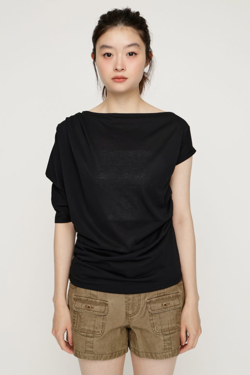 DEFORMED DRAPE トップス BLK FREE