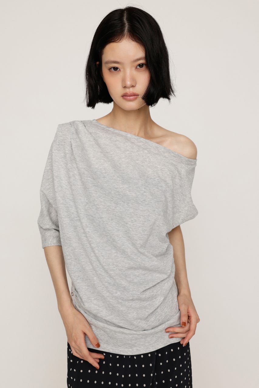 DEFORMED DRAPE トップス T.GRY FREE