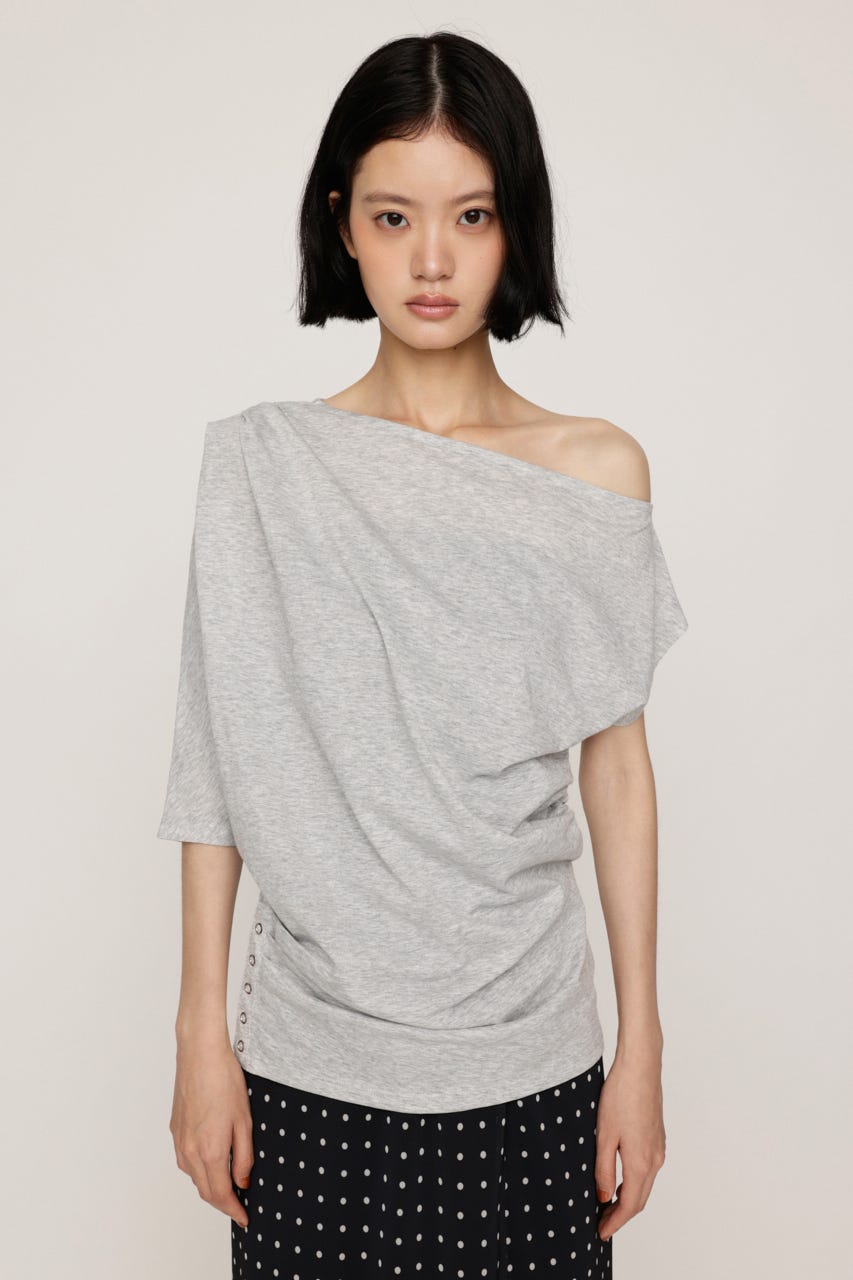 DEFORMED DRAPE トップス T.GRY FREE
