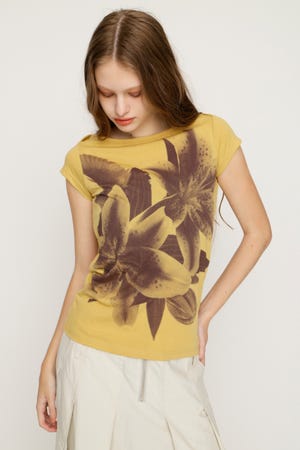 FLOWER PHOTO CAP S／L Tシャツ