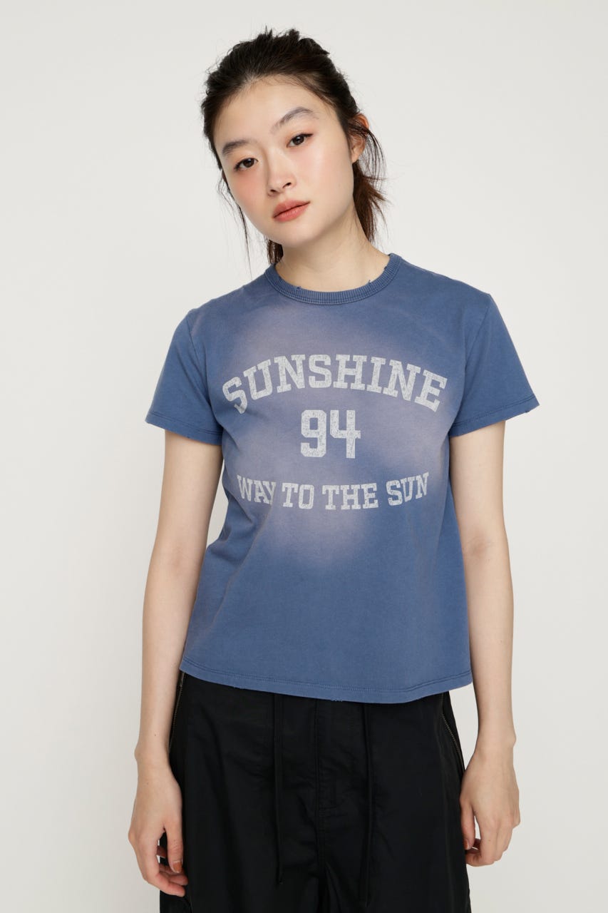SPRAY OVER LOGO Tシャツ BLU FREE