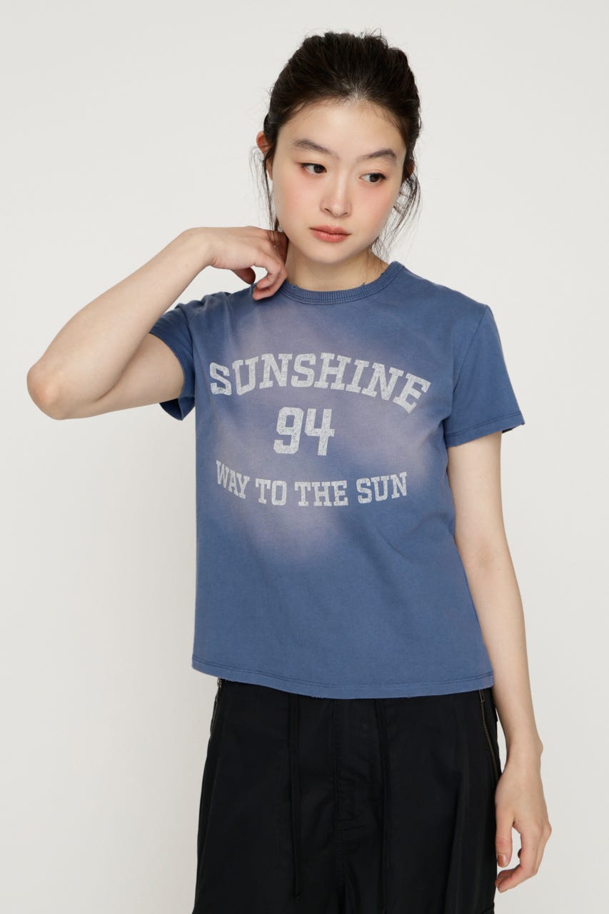 SPRAY OVER LOGO Tシャツ BLU FREE