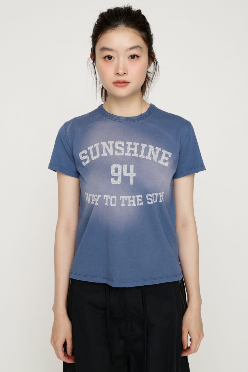 SPRAY OVER LOGO Tシャツ BLU FREE