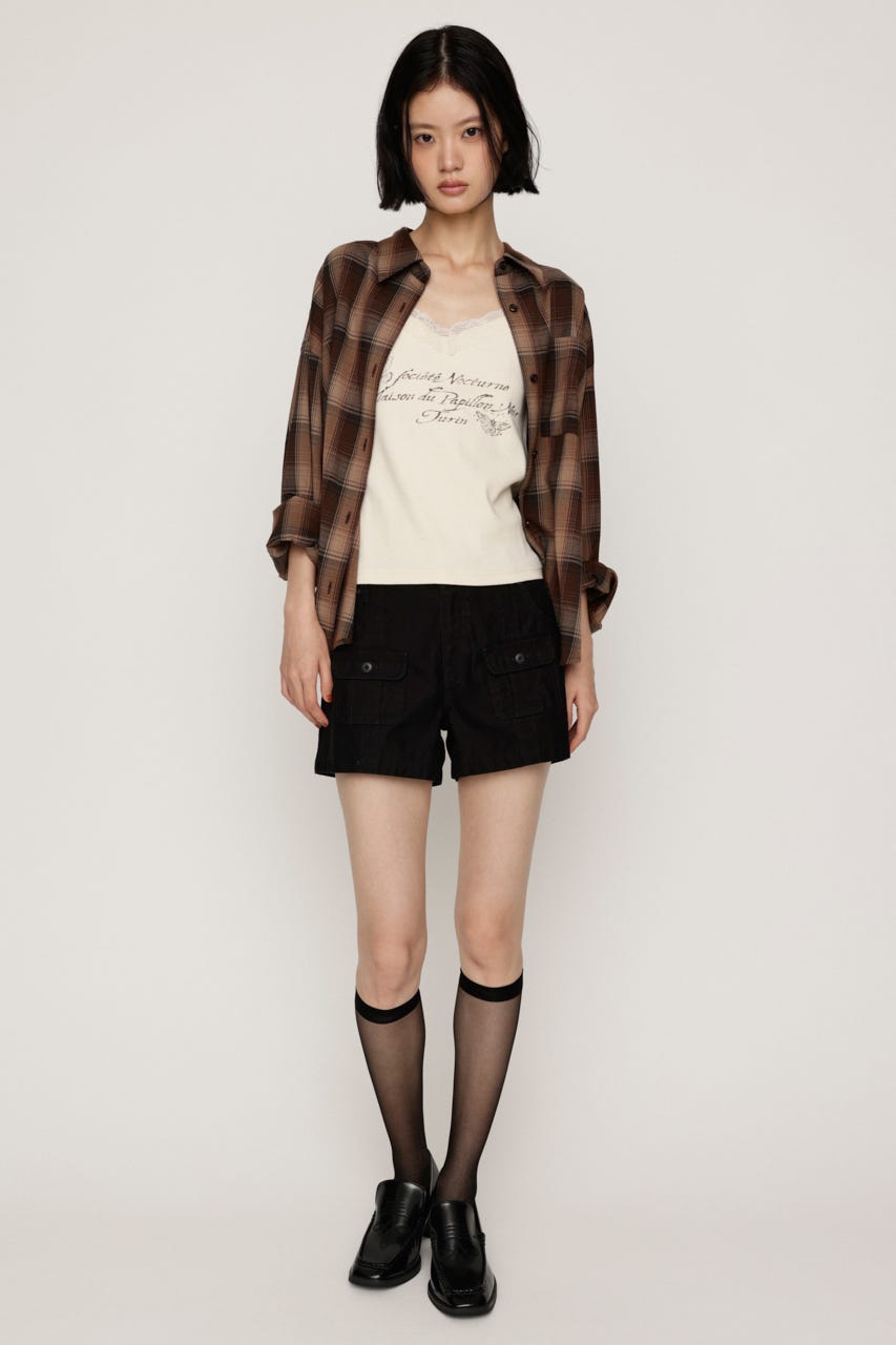LACE CAMI LOGO トップス O/WHT FREE