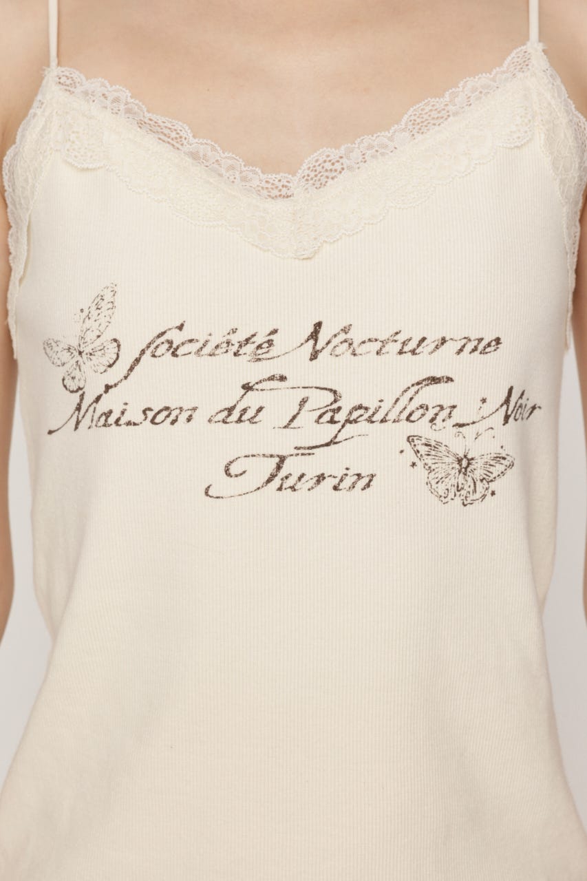 LACE CAMI LOGO トップス O/WHT FREE