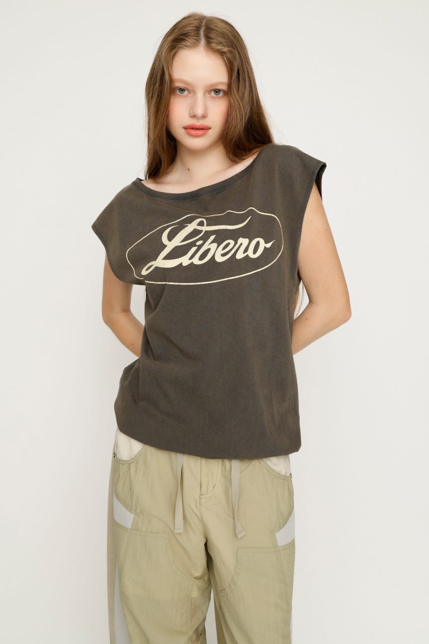 ONE SHOULDER LOGO トップス BLK FREE
