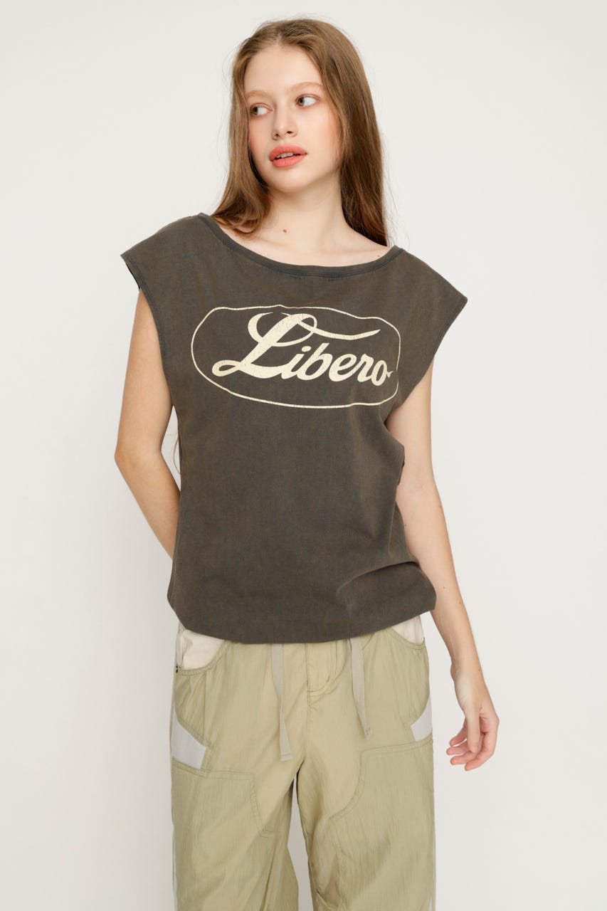 ONE SHOULDER LOGO トップス BLK FREE