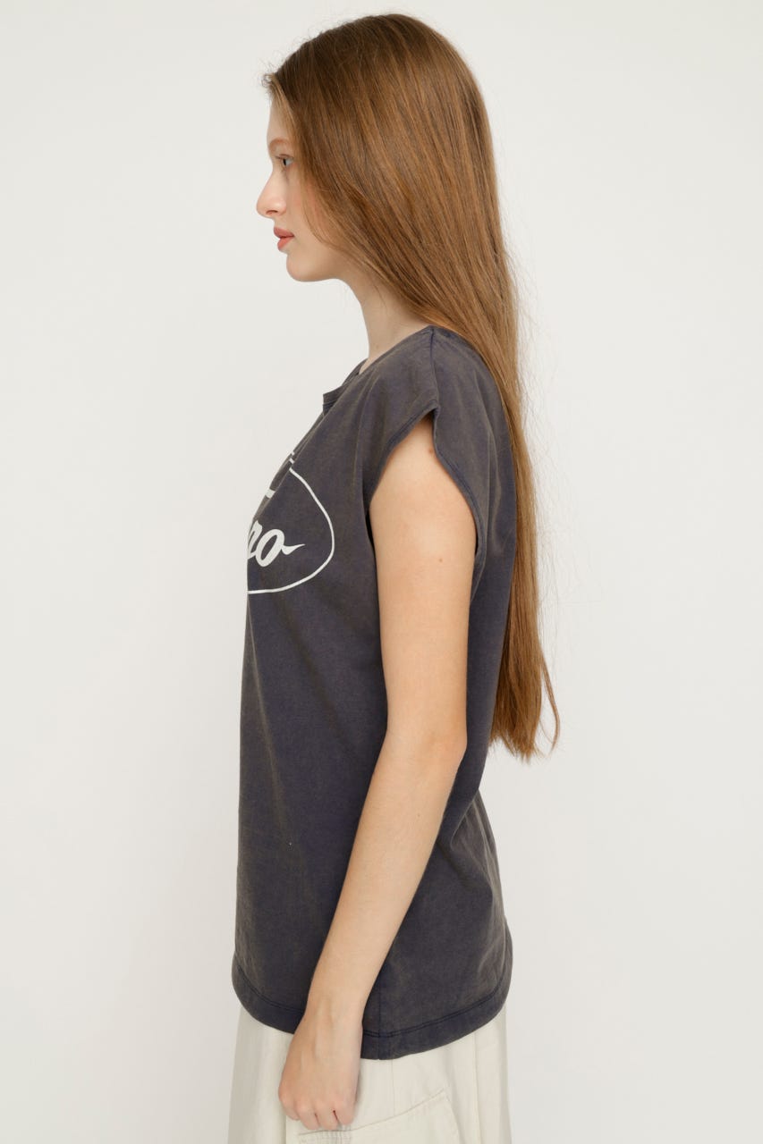 ONE SHOULDER LOGO トップス NVY FREE