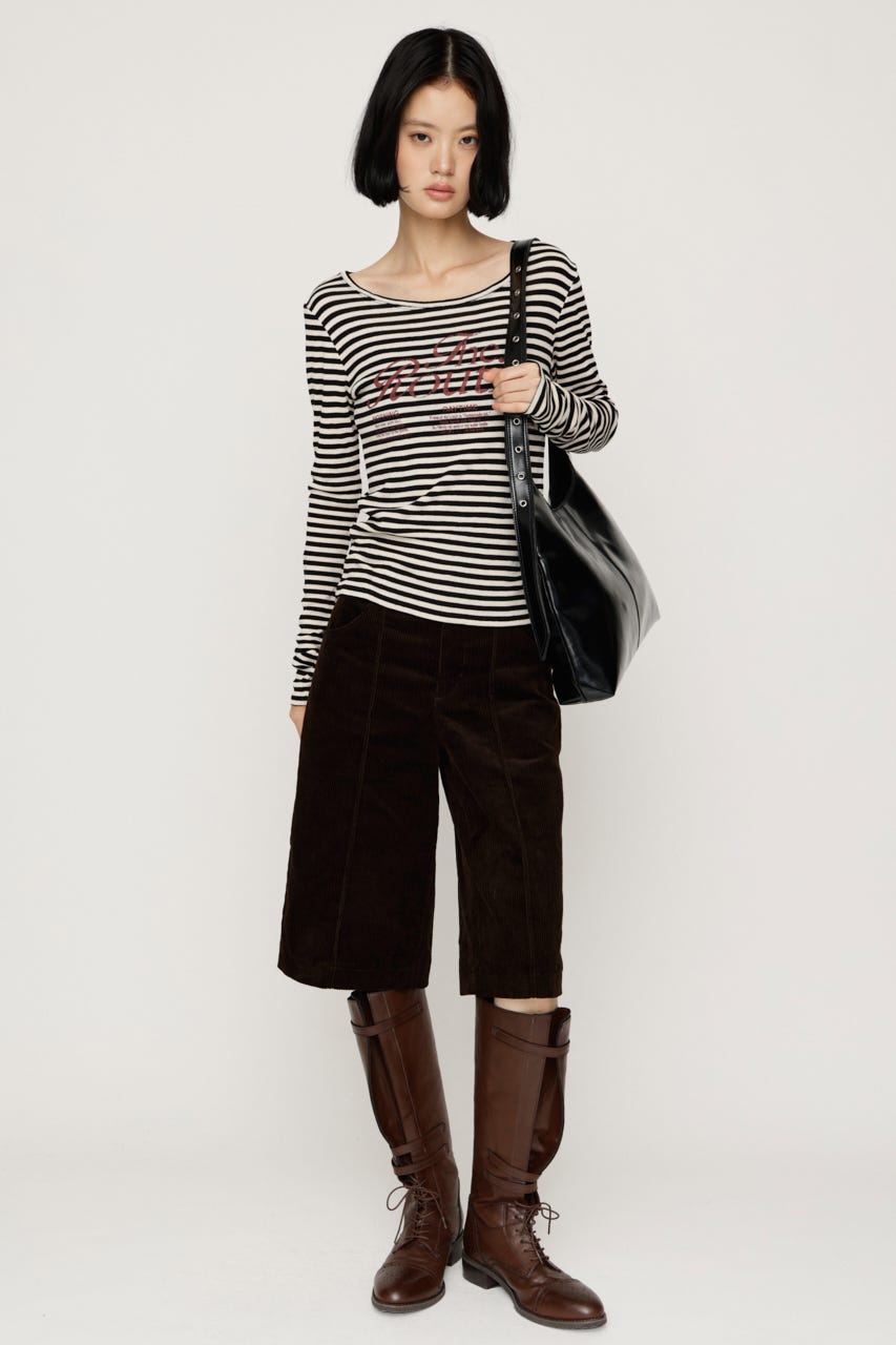 BORDER LOGO Tシャツ M/BLK FREE
