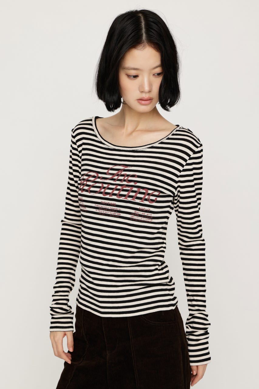BORDER LOGO Tシャツ M/BLK FREE