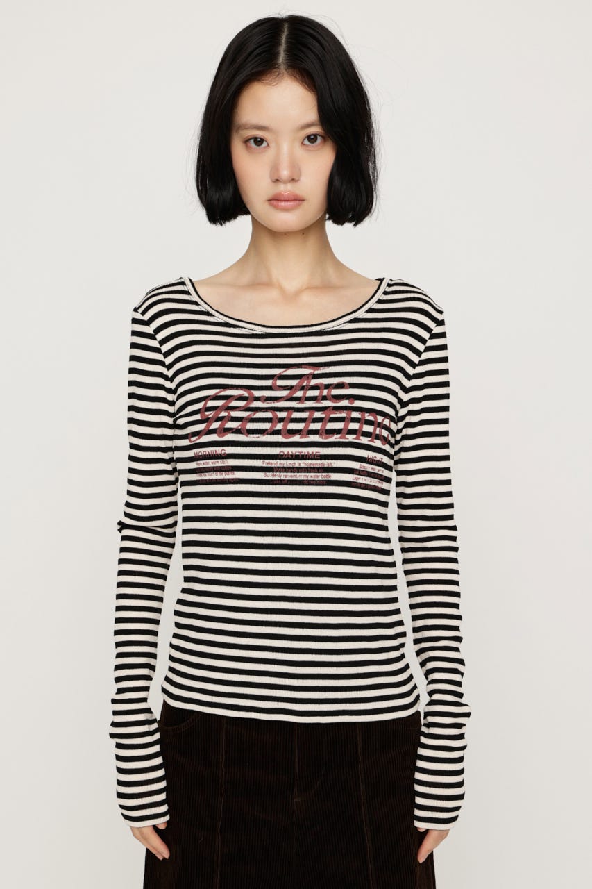 BORDER LOGO Tシャツ M/BLK FREE