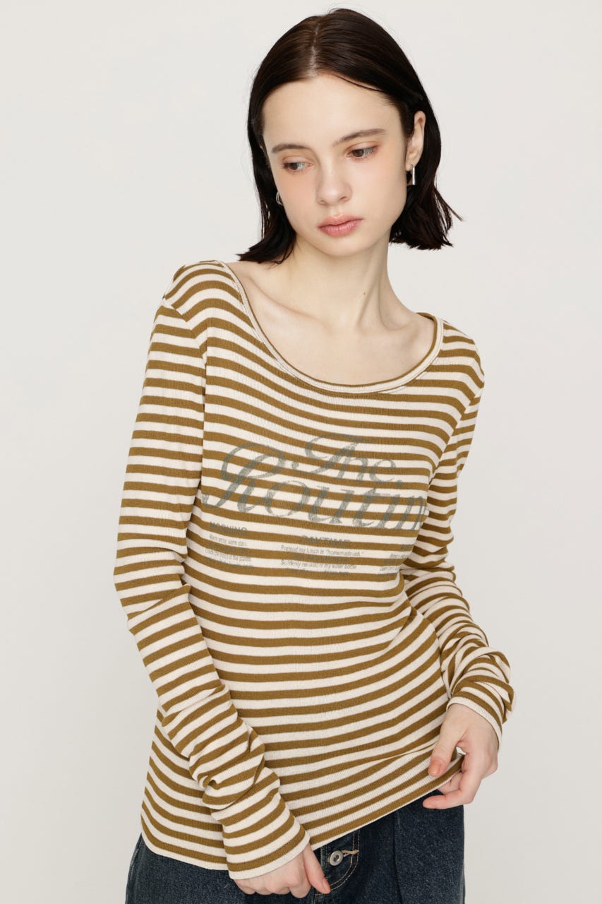 BORDER LOGO Tシャツ M/YEL FREE