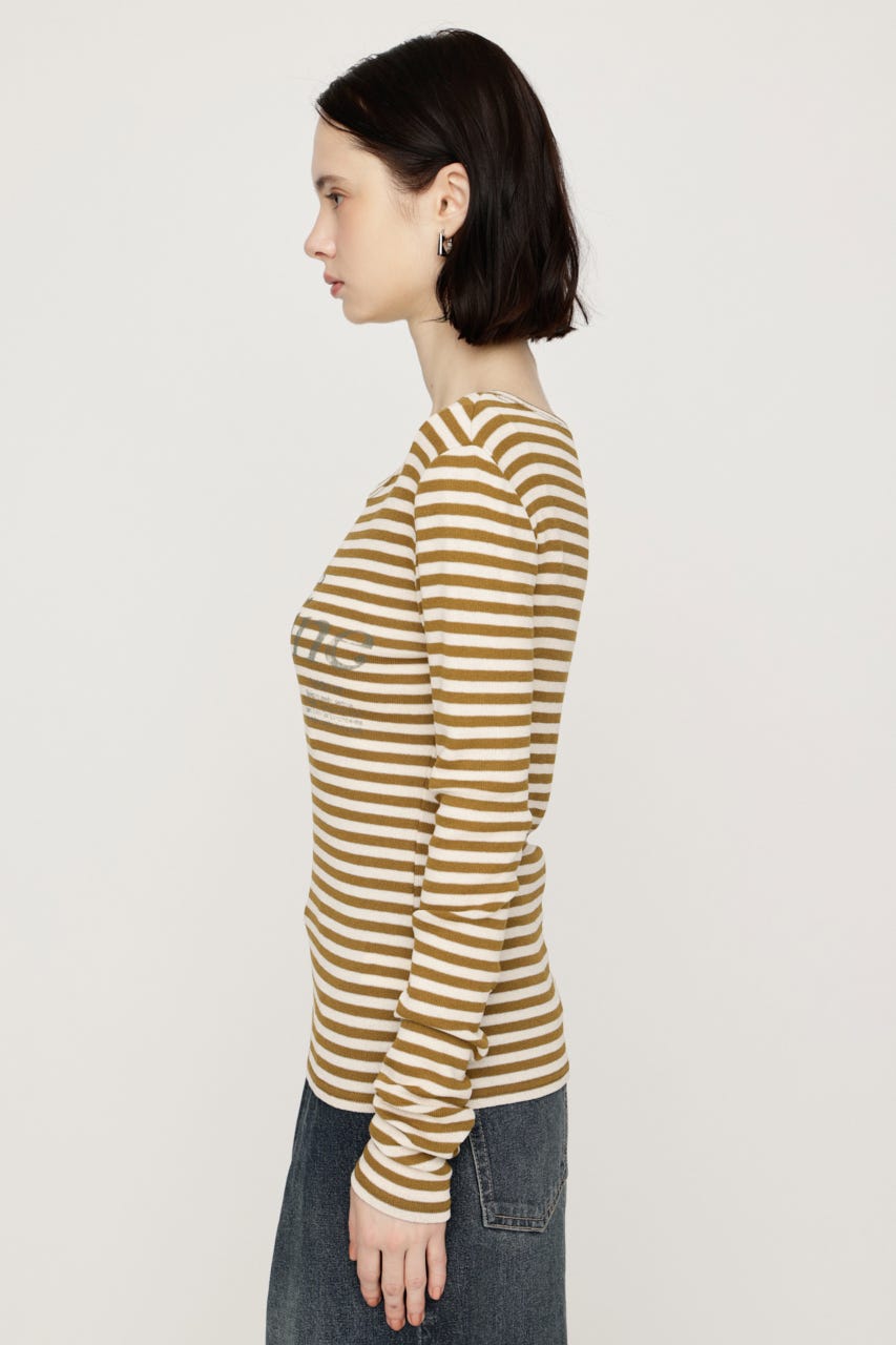 BORDER LOGO Tシャツ M/YEL FREE