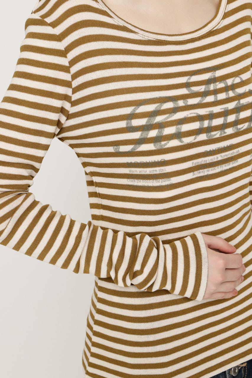 BORDER LOGO Tシャツ M/YEL FREE
