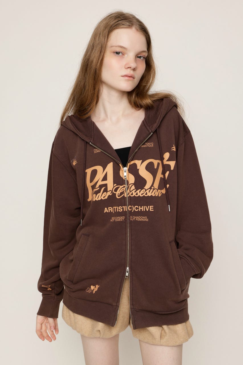 2 SIZE LOGO HOODIE BRN 2