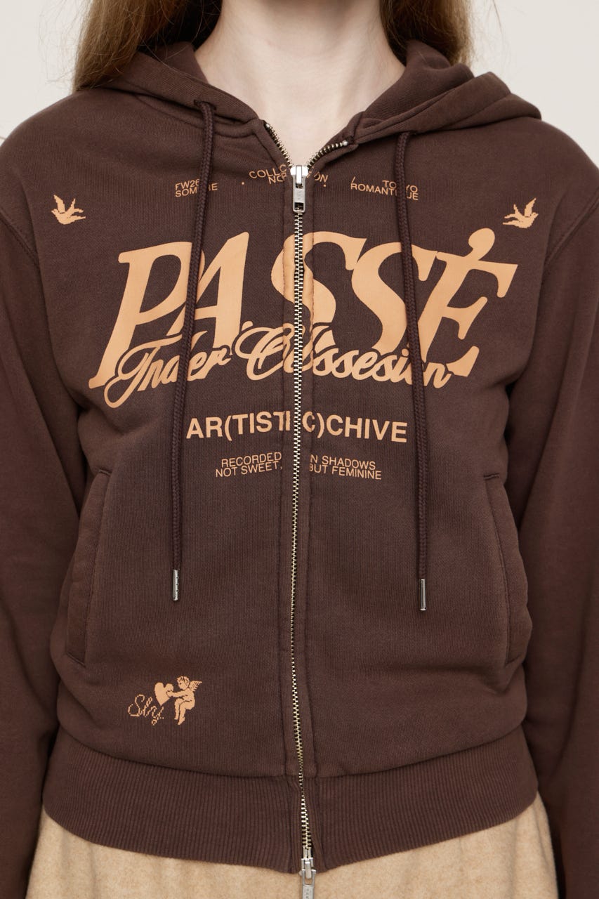 2 SIZE LOGO HOODIE BRN 2