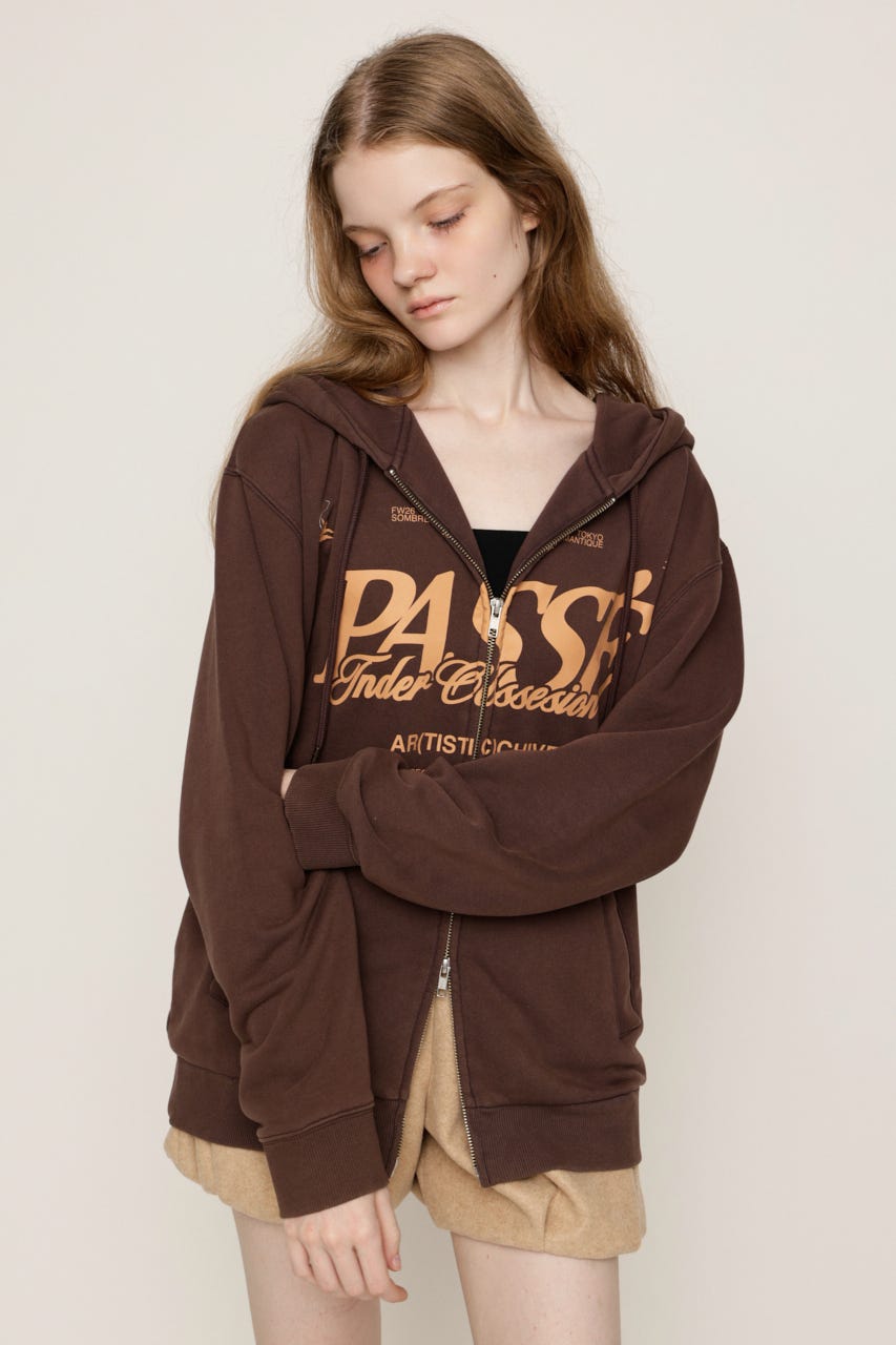 2 SIZE LOGO HOODIE BRN 2