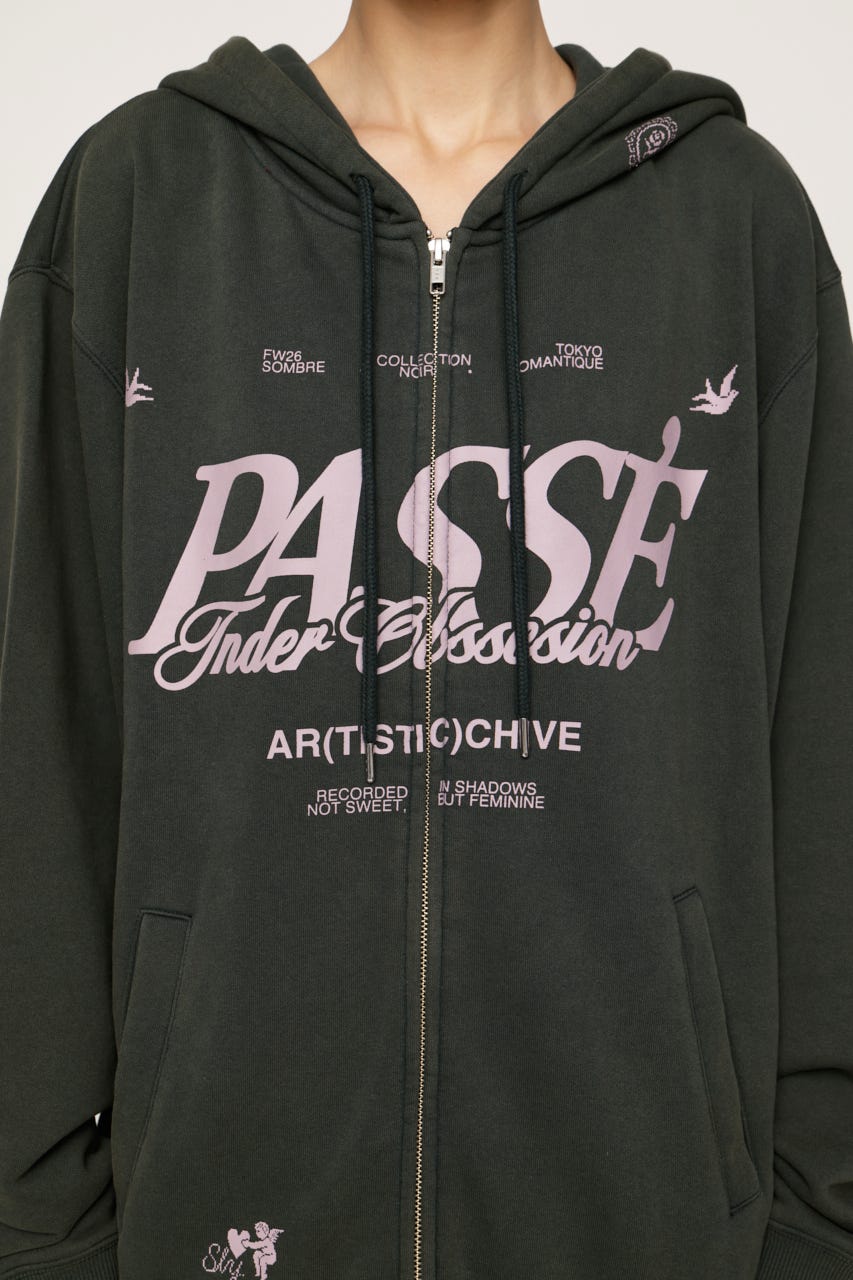 2 SIZE LOGO HOODIE L/BLK 2