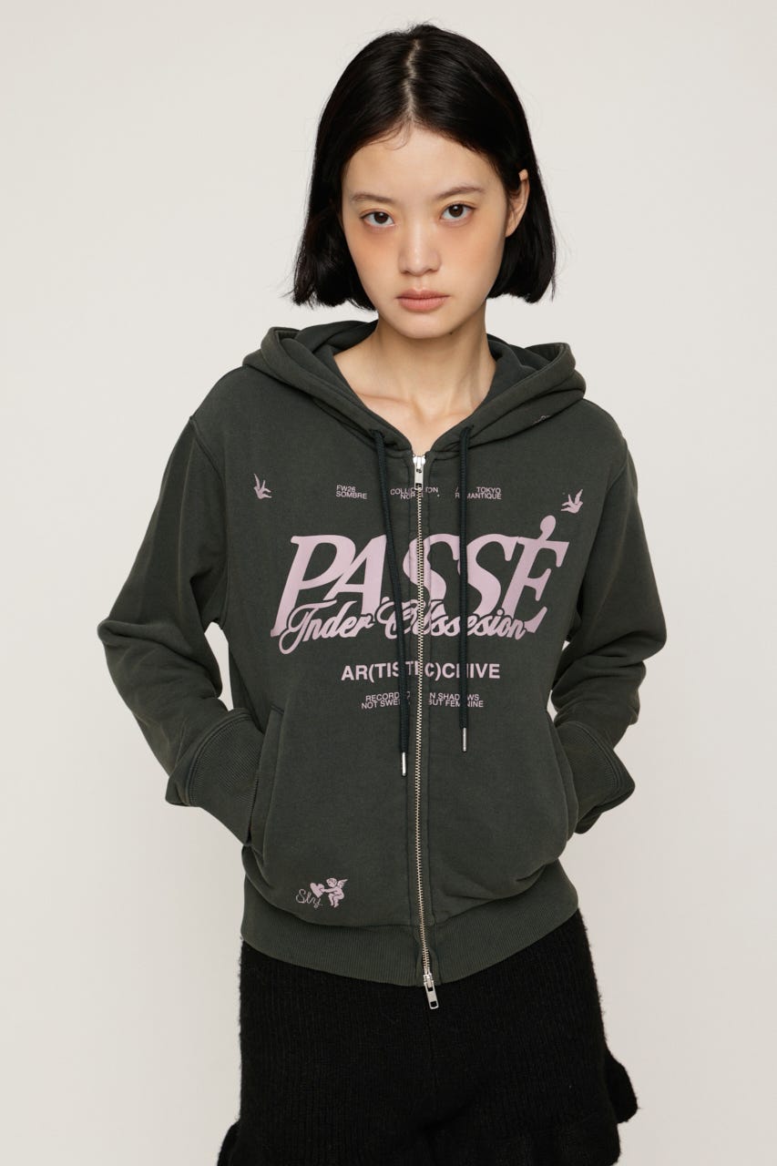 2 SIZE LOGO HOODIE L/BLK 2