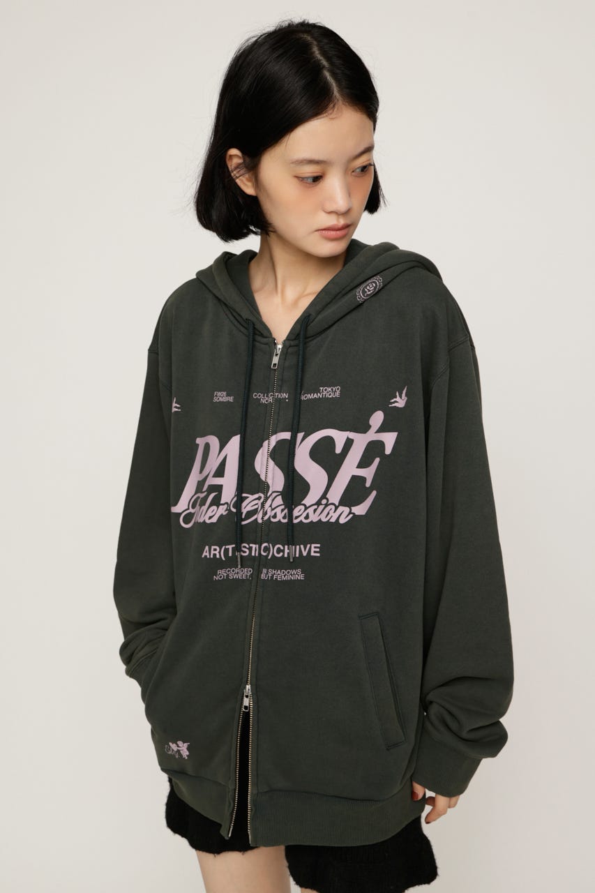 2 SIZE LOGO HOODIE L/BLK 2