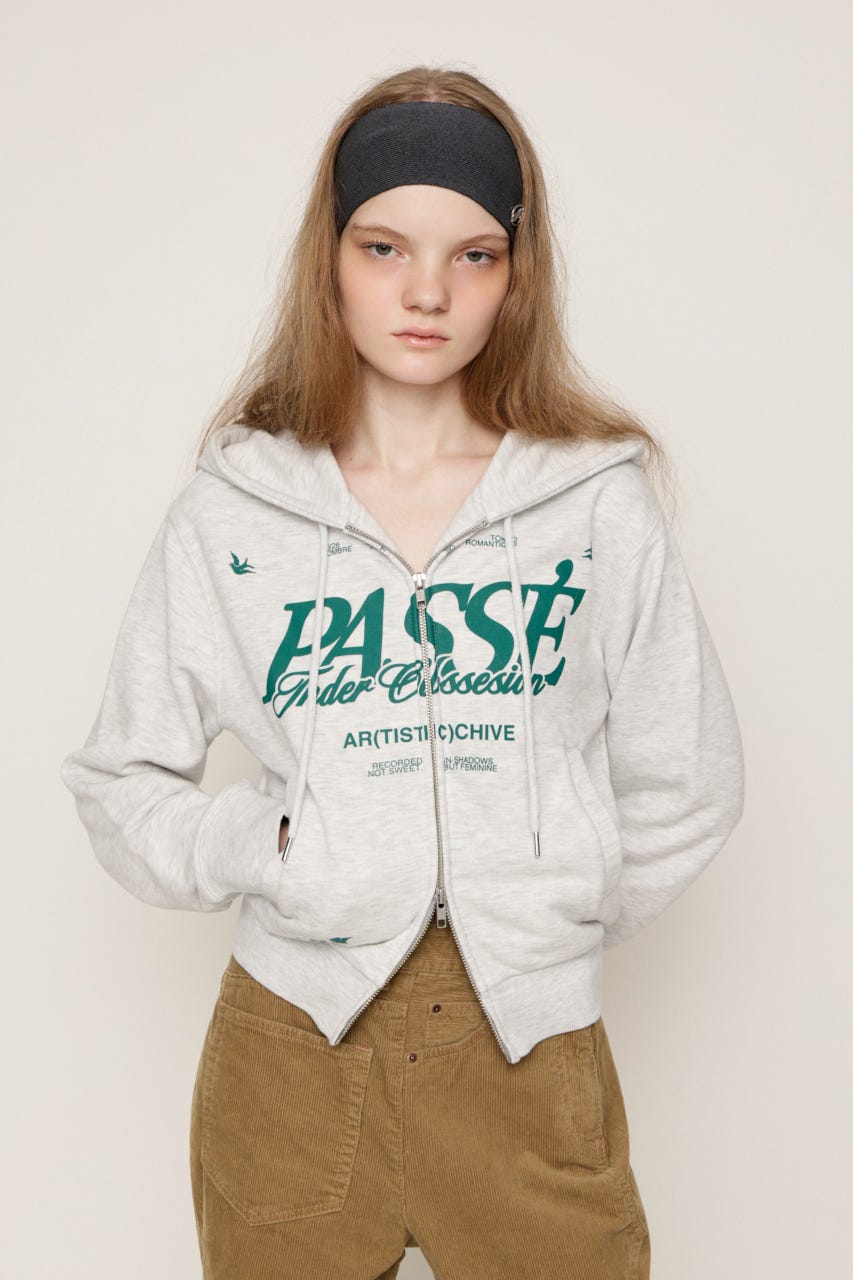 2 SIZE LOGO HOODIE M/WHT 1
