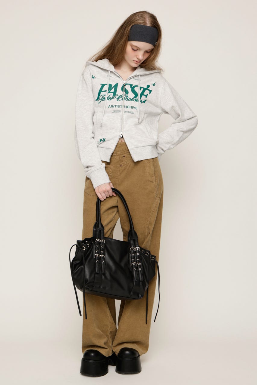 2 SIZE LOGO HOODIE M/WHT 1