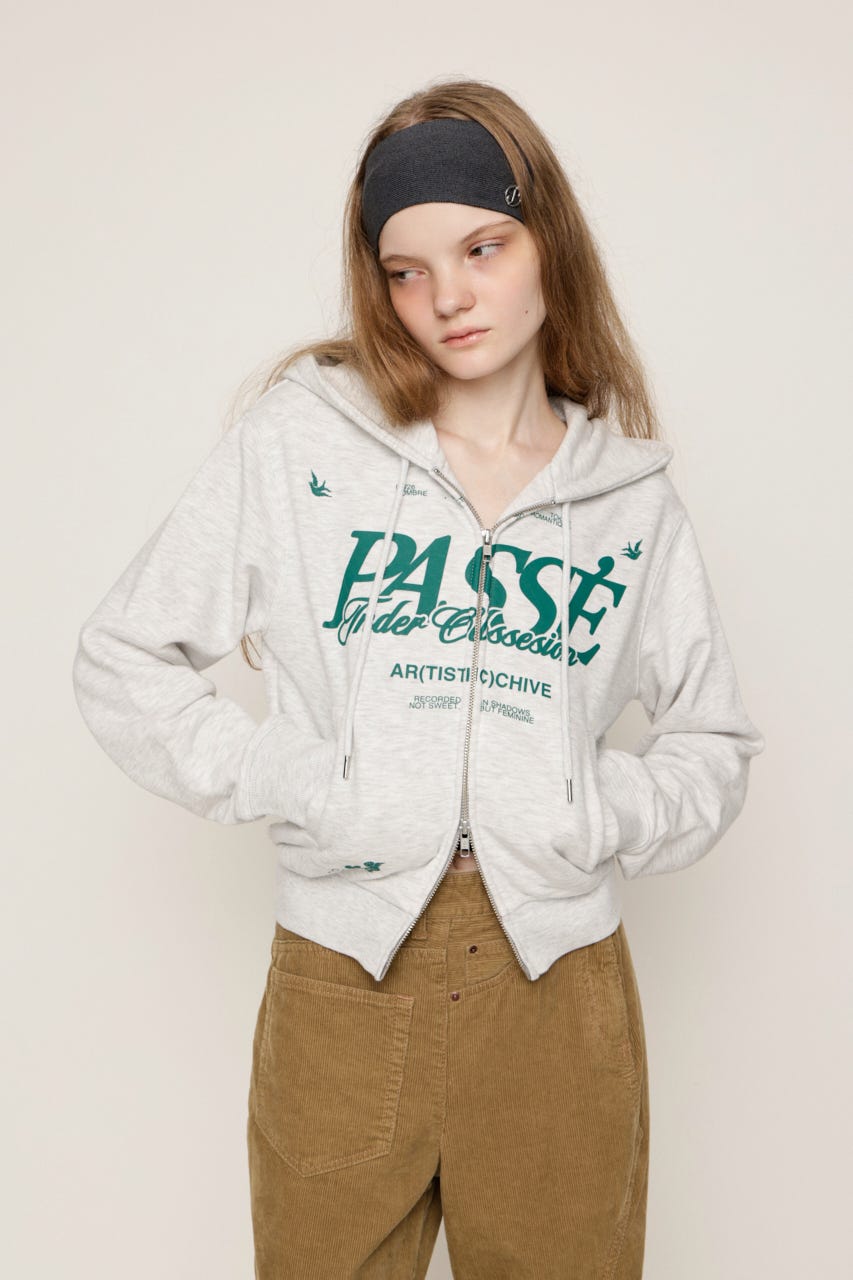 2 SIZE LOGO HOODIE M/WHT 1