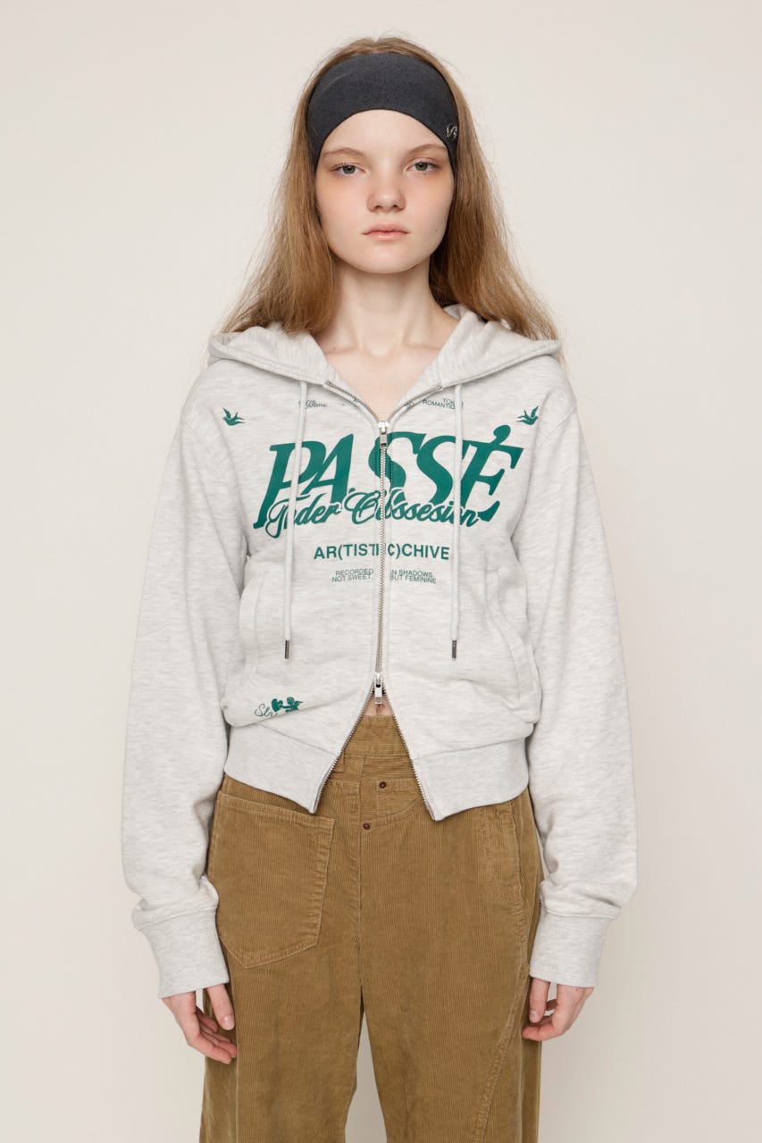 2 SIZE LOGO HOODIE M/WHT 1