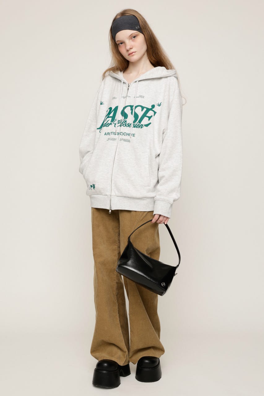 2 SIZE LOGO HOODIE M/WHT 1