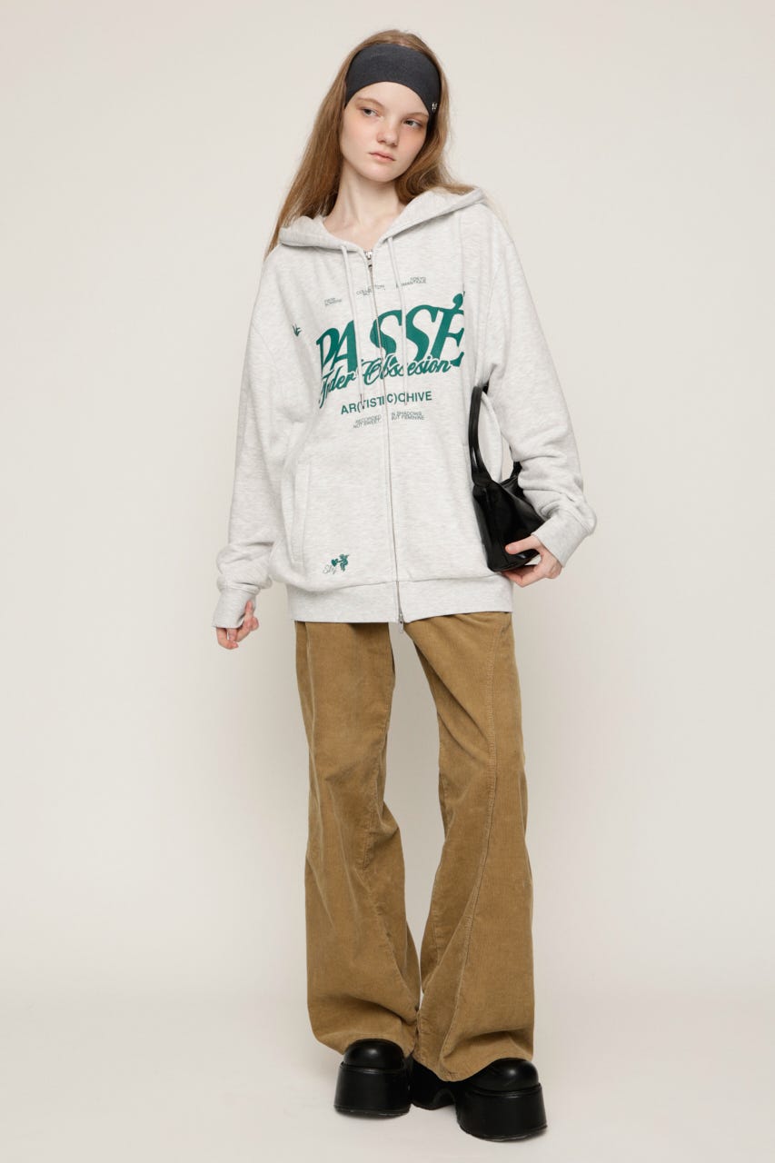 2 SIZE LOGO HOODIE M/WHT 1