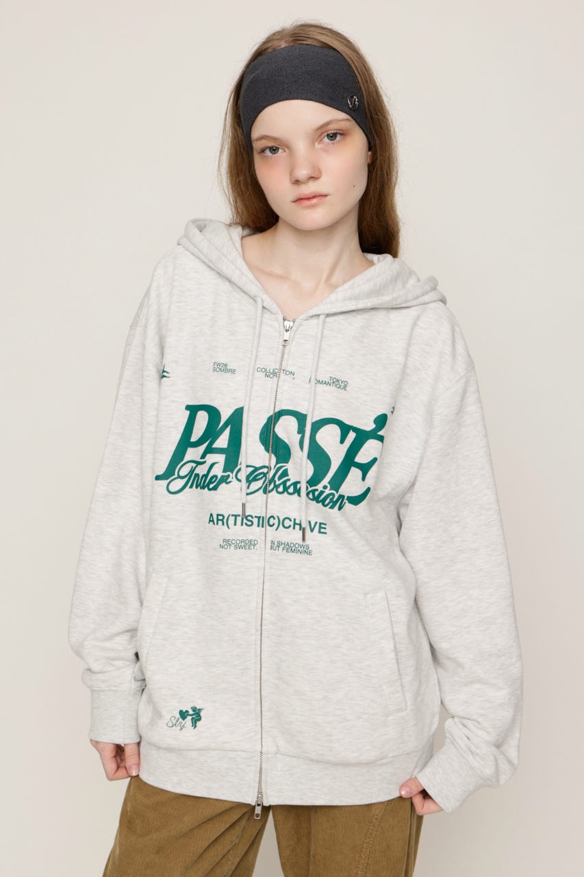 2 SIZE LOGO HOODIE M/WHT 1