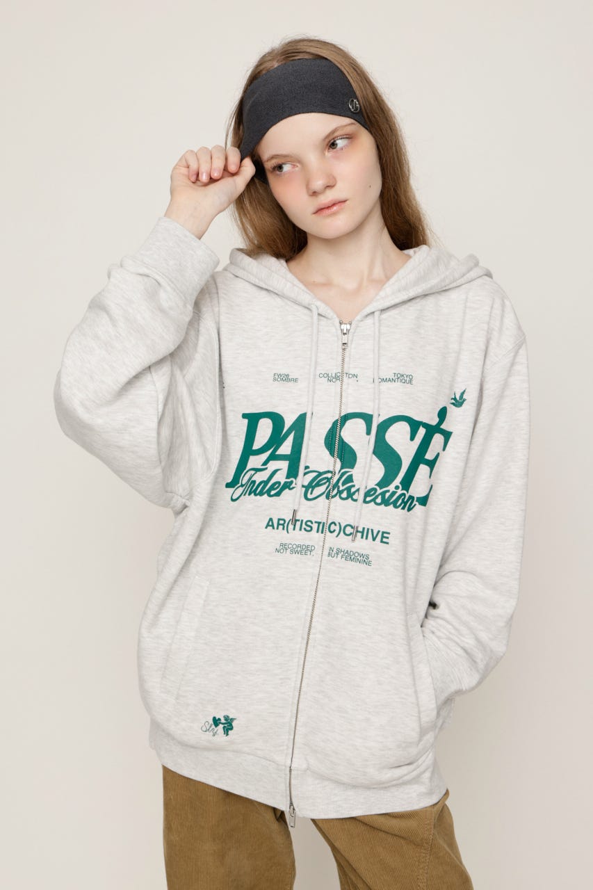 2 SIZE LOGO HOODIE M/WHT 1