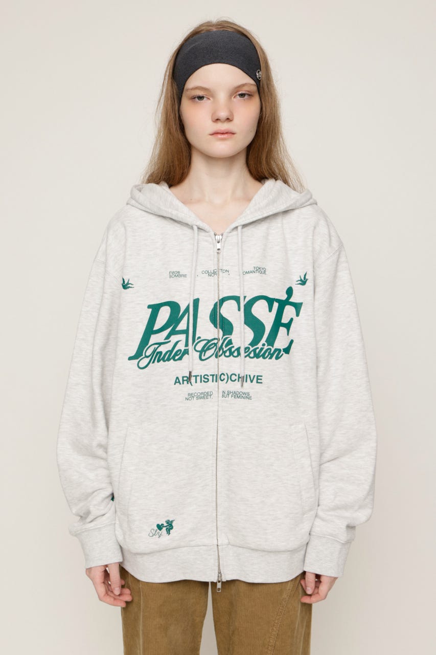 2 SIZE LOGO HOODIE M/WHT 1