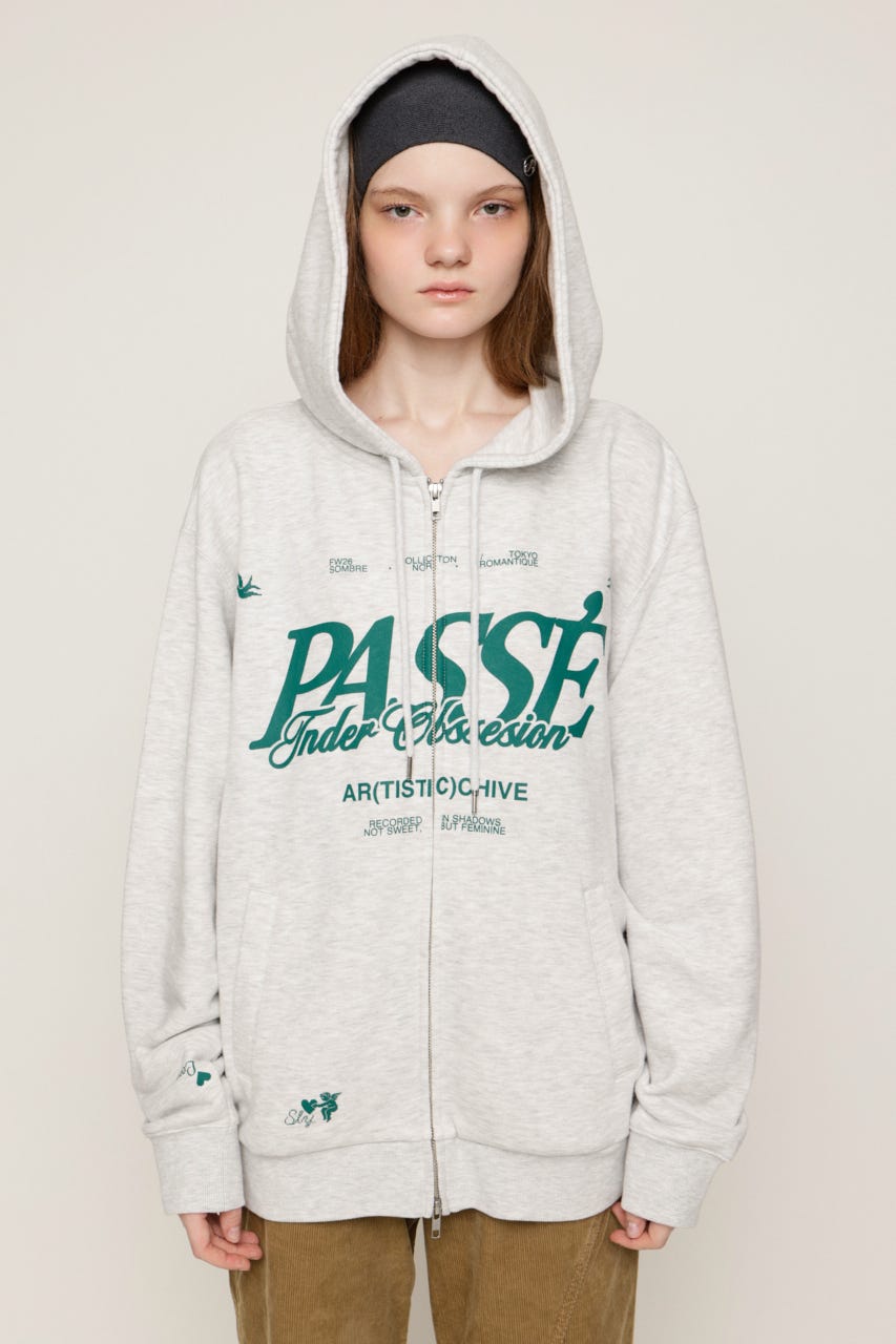 2 SIZE LOGO HOODIE M/WHT 1